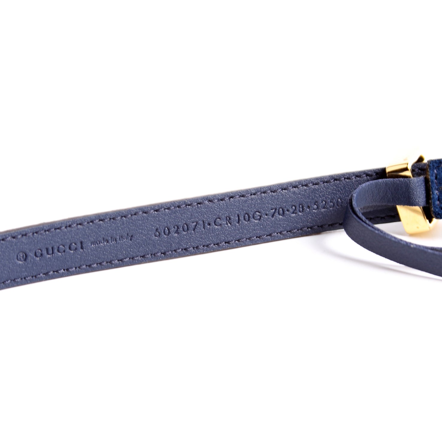 GCCI  GG Torchon Thin Suede Belt Size / Blue
