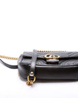 GCCI  Marmont Leather Shoulder Mini Flap Black