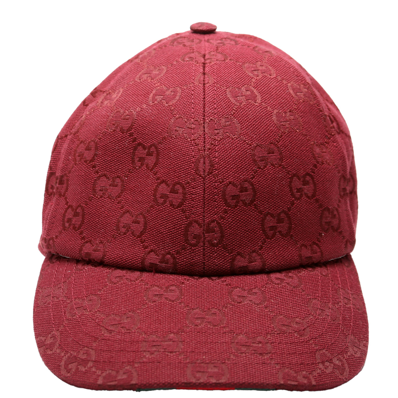 GCCI  GG Canvas Baseball Cap Size Medium Burgundy