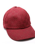 GCCI  GG Canvas Baseball Cap Size Medium Burgundy