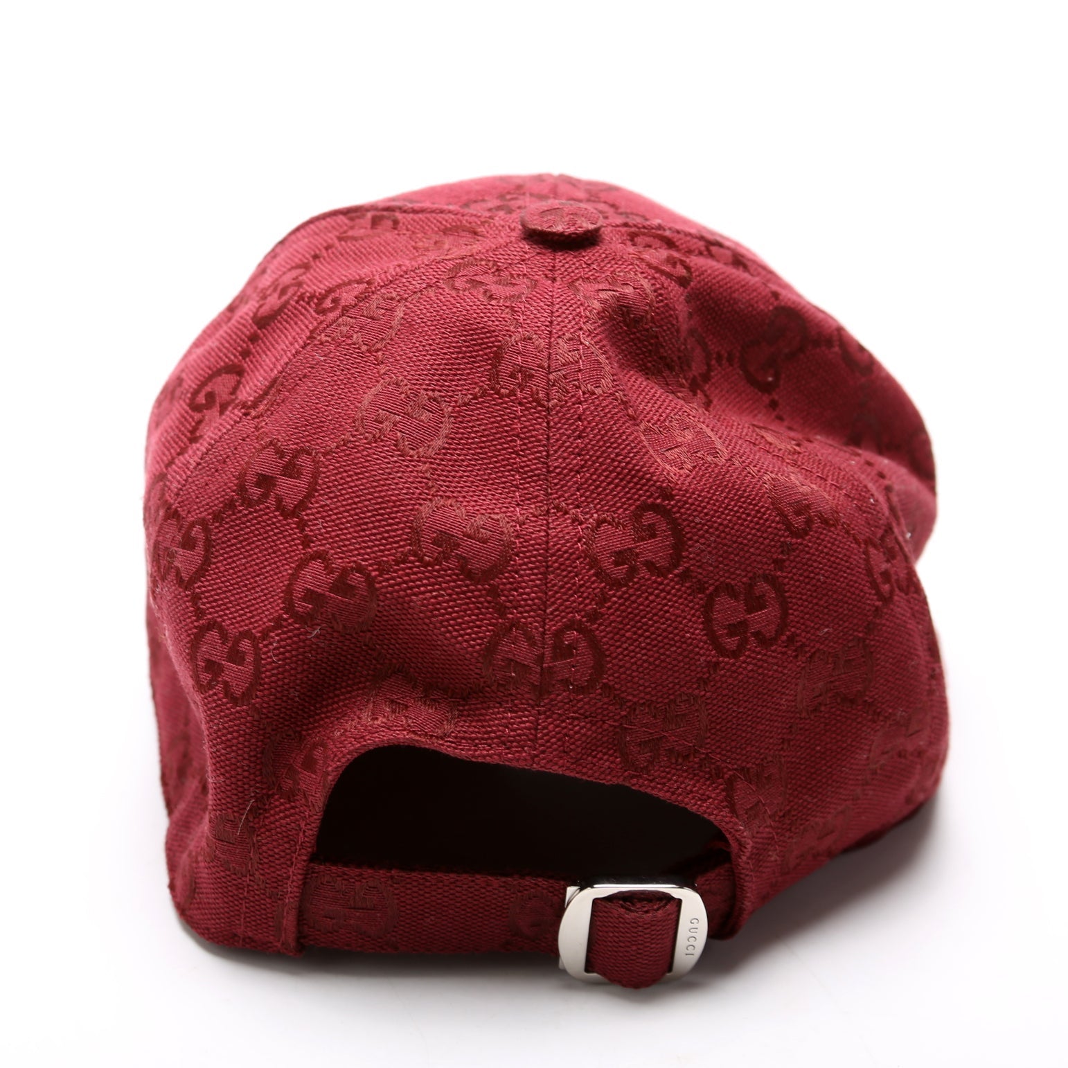 GCCI  GG Canvas Baseball Cap Size Medium Burgundy