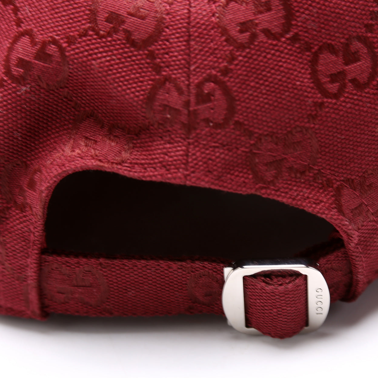 GCCI  GG Canvas Baseball Cap Size Medium Burgundy