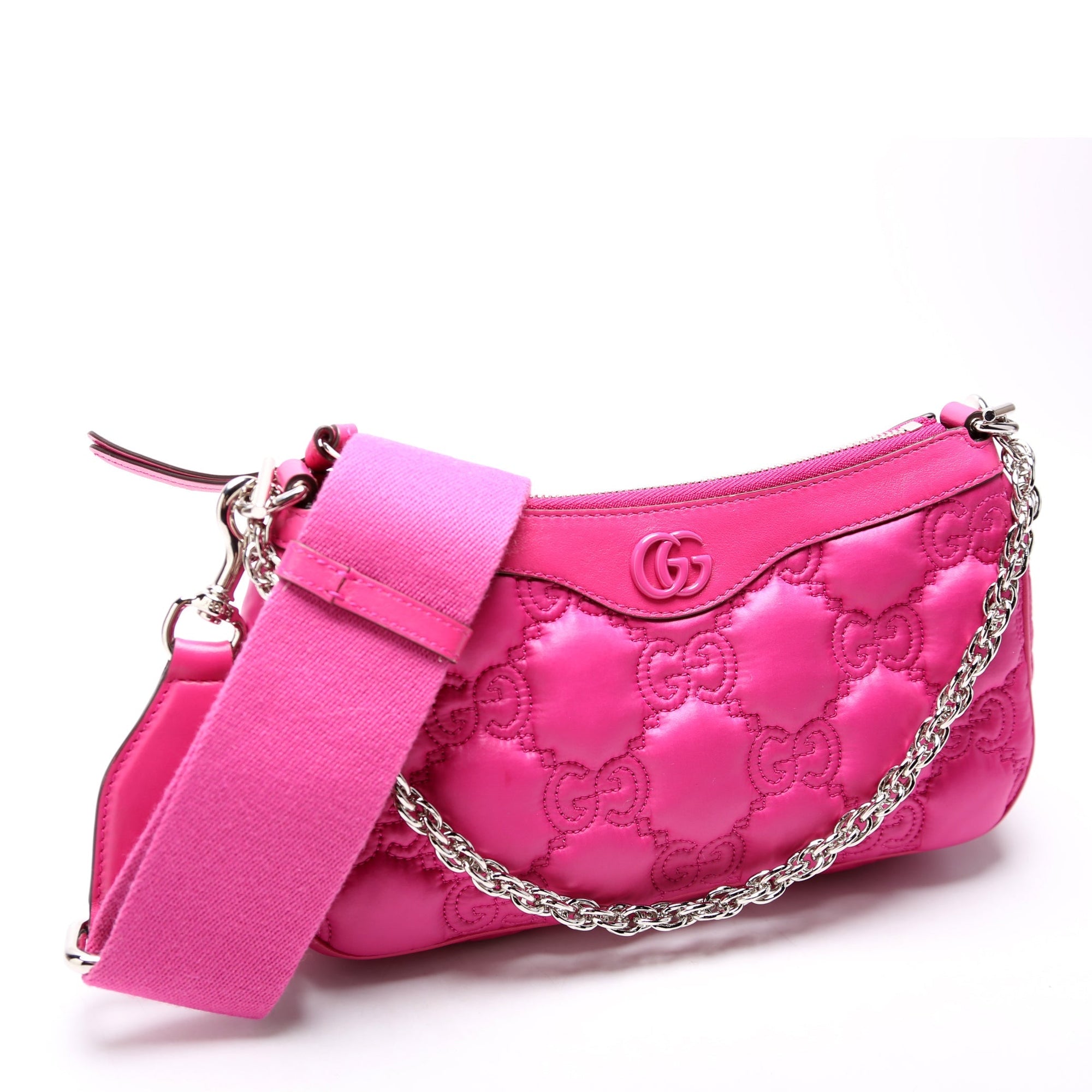 GCCI  GG Nylon Shoulder Bag Pink