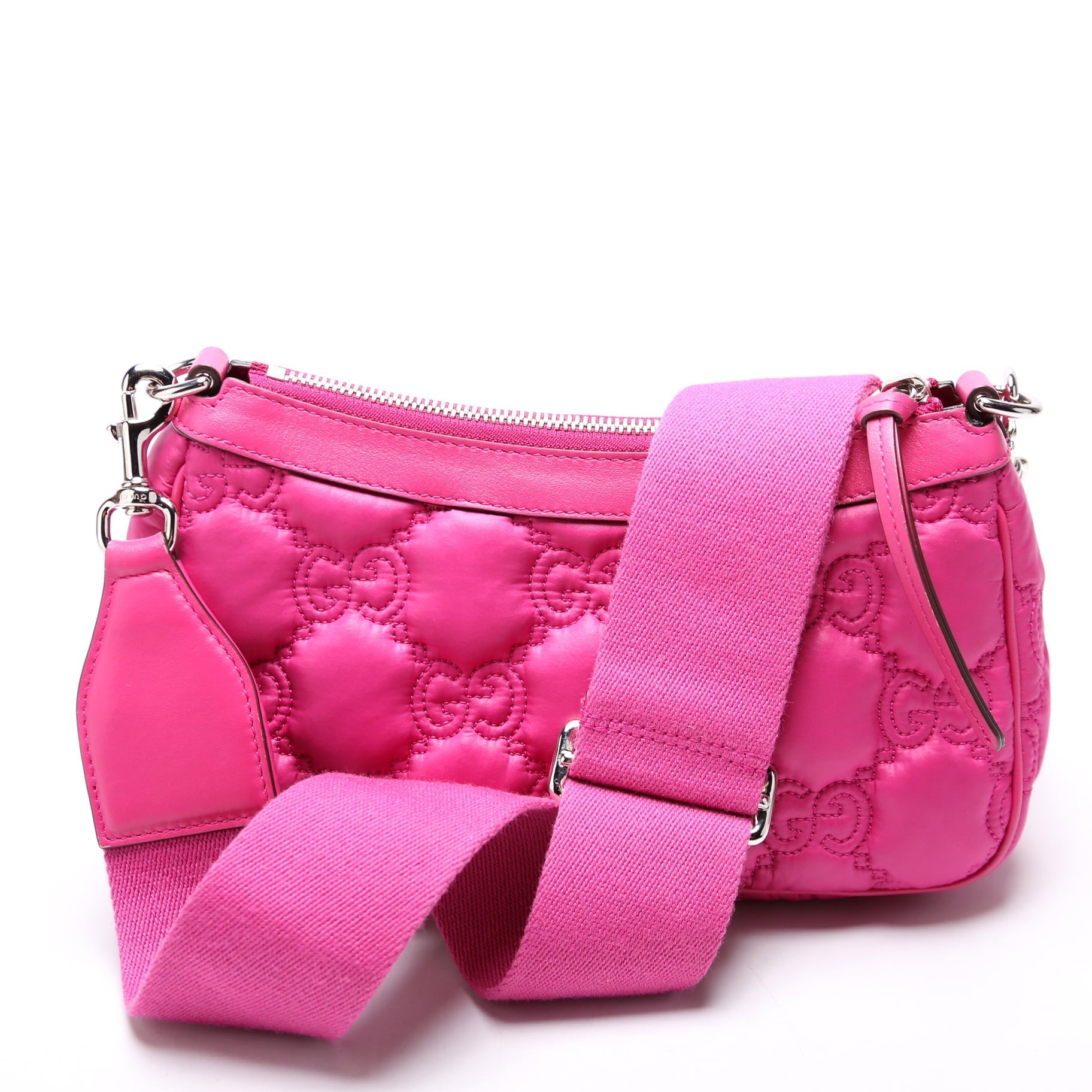 GCCI  GG Nylon Shoulder Bag Pink