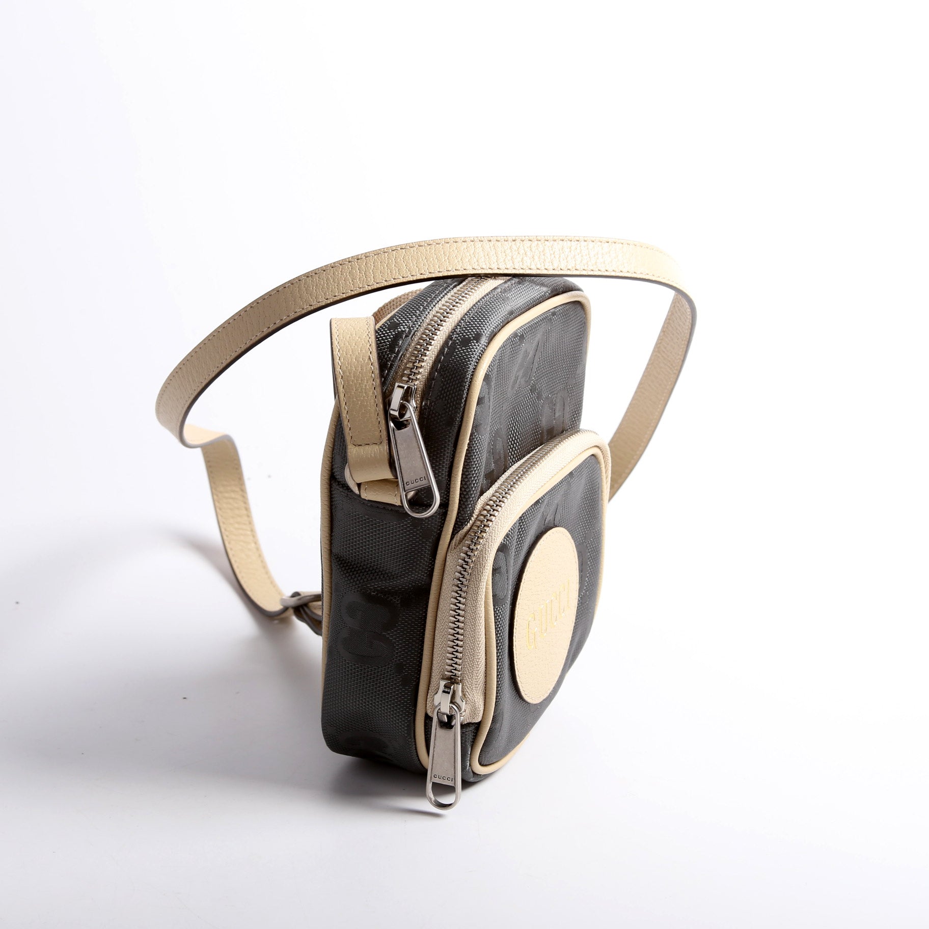 GCCI  GG Nylon Off The Grid Mini Shoulder Grey/Beige