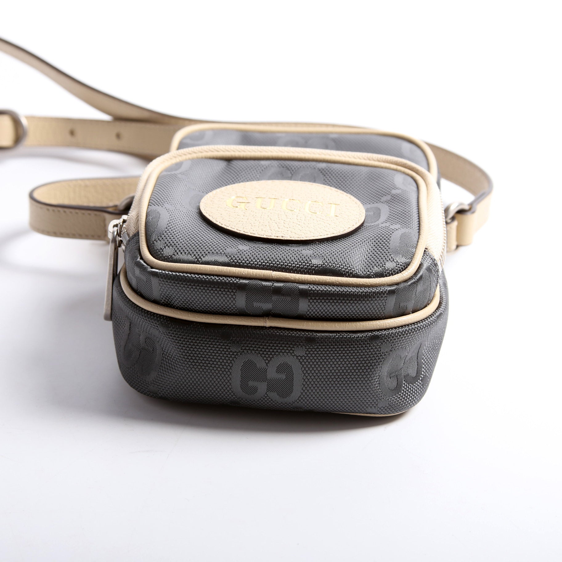 GCCI  GG Nylon Off The Grid Mini Shoulder Grey/Beige