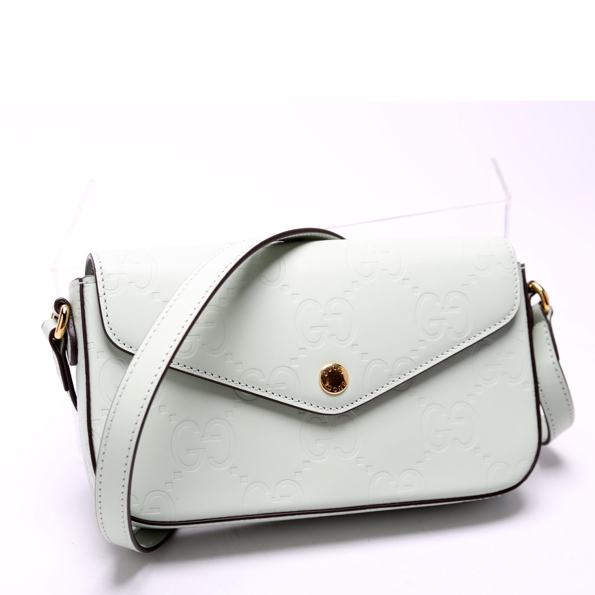 GCCI  GG Leather Super Mini Shoulder Bag Sage