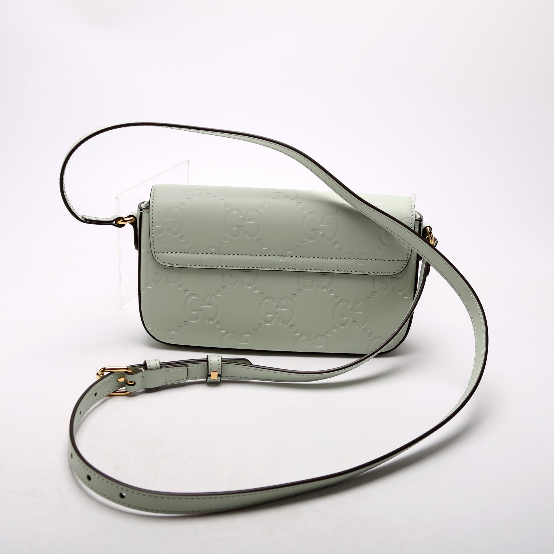 GCCI  GG Leather Super Mini Shoulder Bag Sage