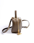 GCCI  Blondie Leather Top Handle Bag Khaki