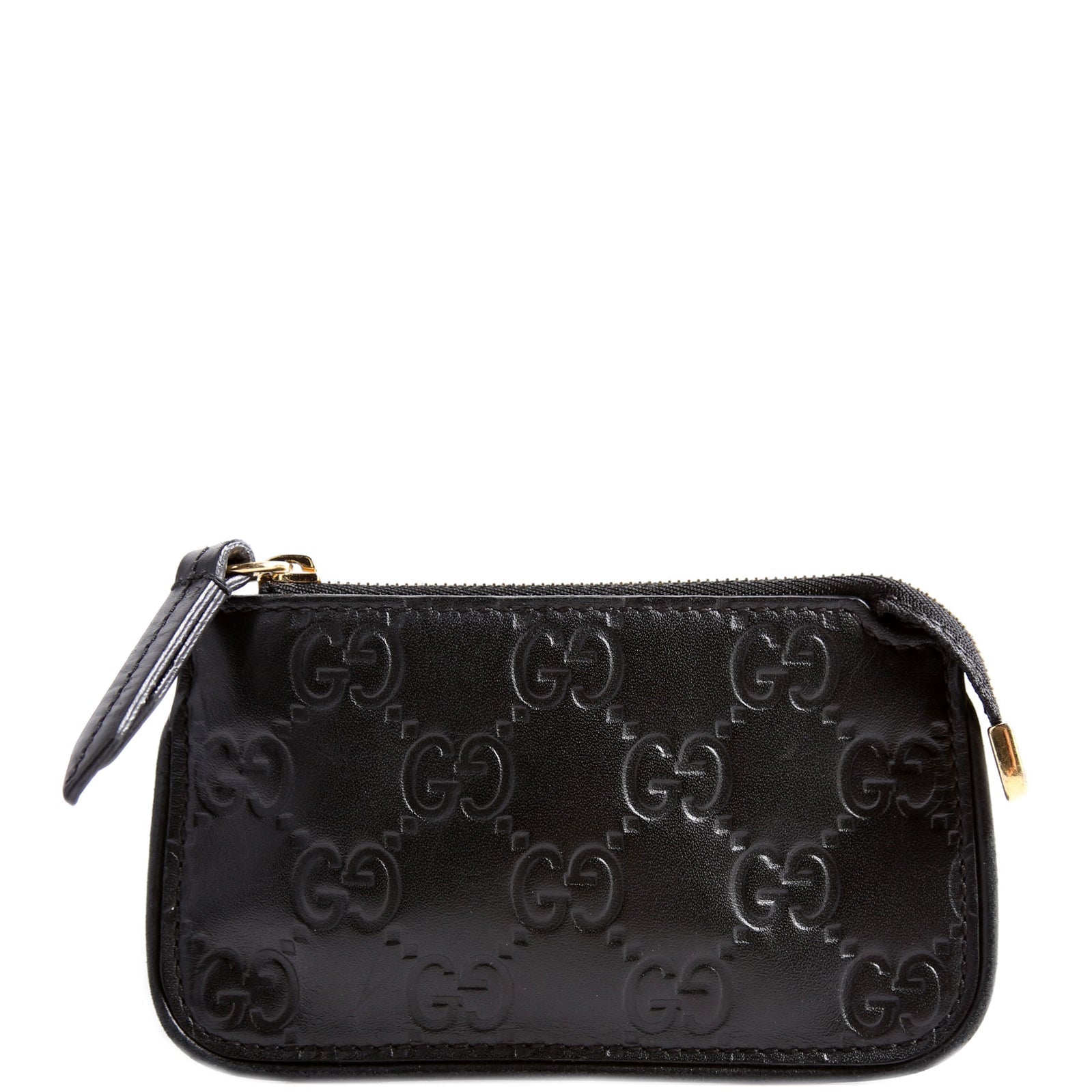 GCCI  GG Leather Key Pouch Black