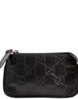 GCCI  GG Leather Key Pouch Black