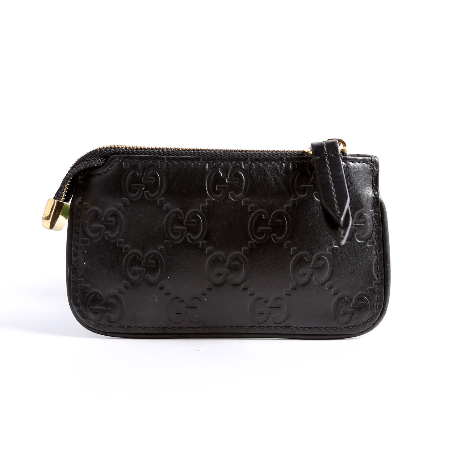 GCCI  GG Leather Key Pouch Black
