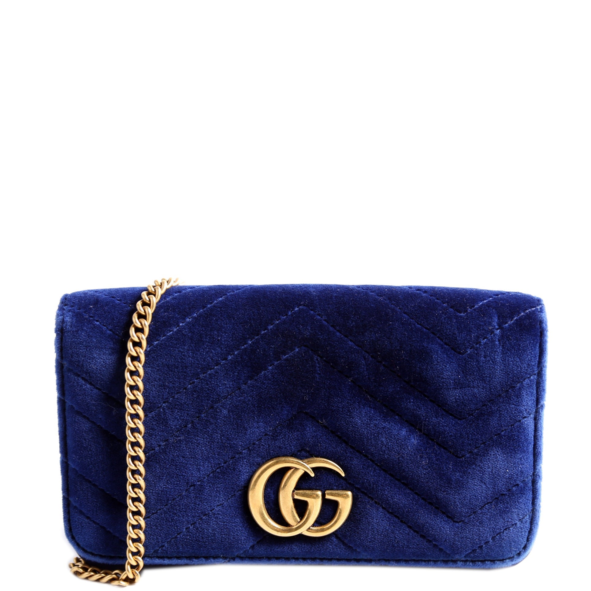 GCCI  GG Marmont Velvet Mini Bag Blue