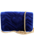 GCCI  GG Marmont Velvet Mini Bag Blue