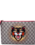 GCCI  GG Supreme Angry Cat Zip Pouch Red