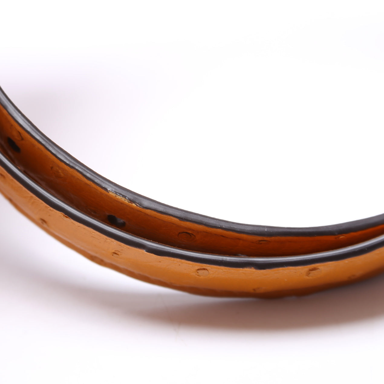 GCCI  Blondie Thin Ostrich Leather Belt Size / Ochre