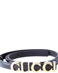 GCCI  Logo Extra Thin Leather Belt Size / Black