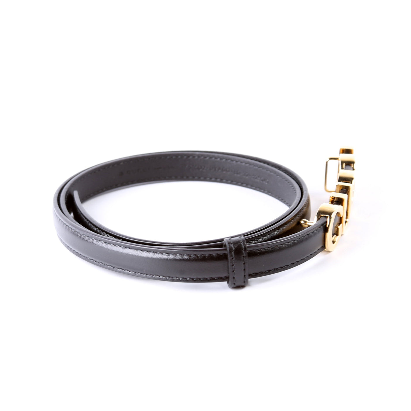 GCCI  Logo Extra Thin Leather Belt Size / Black