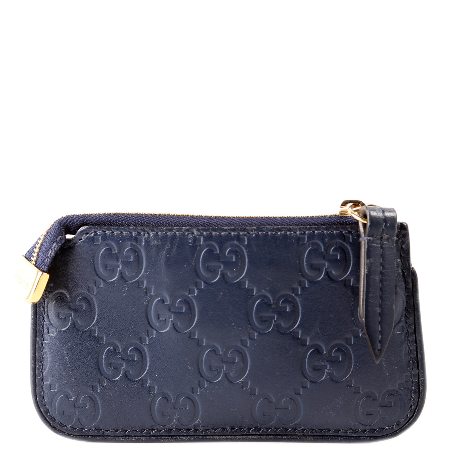 GCCI  GG Leather Key Pouch Navy