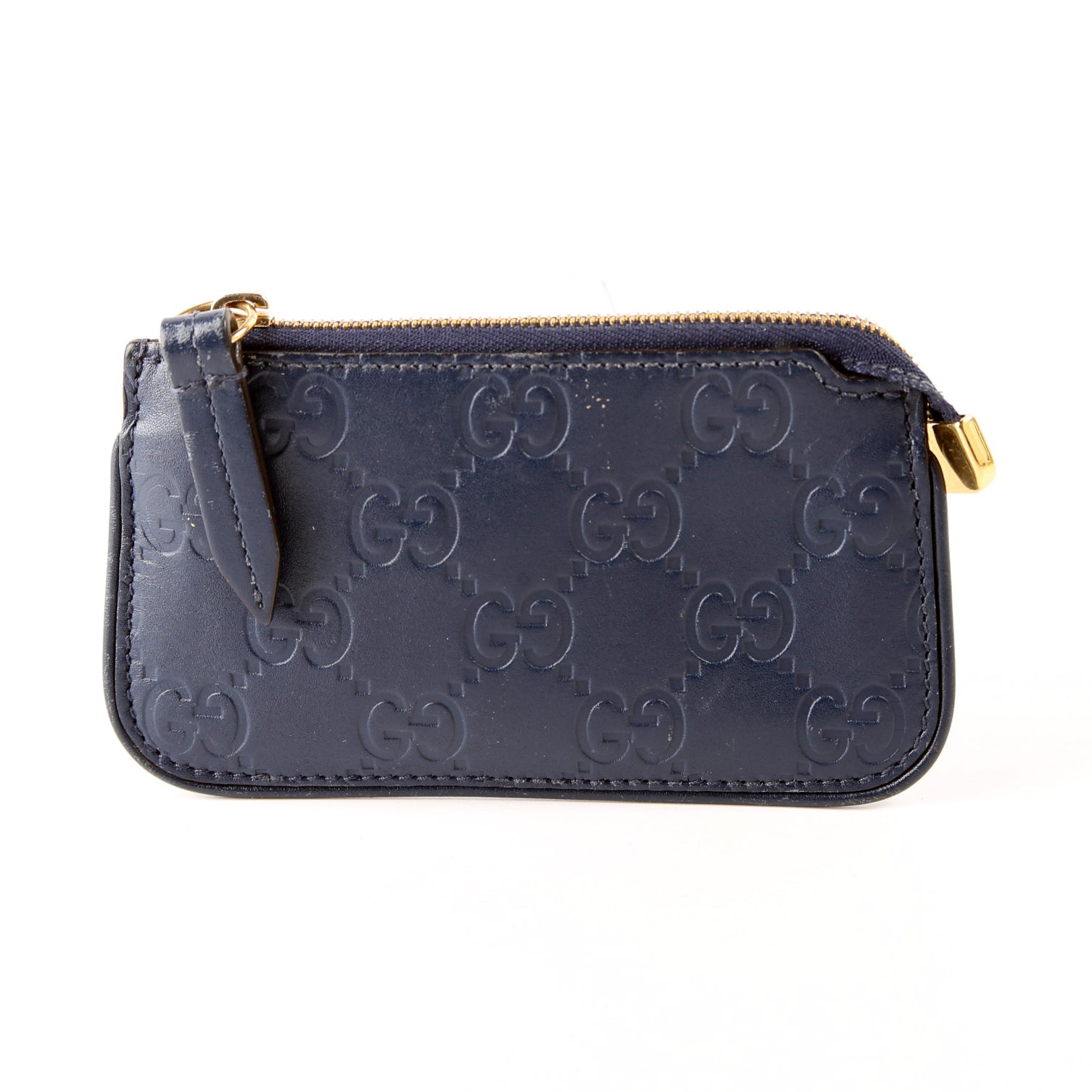 GCCI  GG Leather Key Pouch Navy