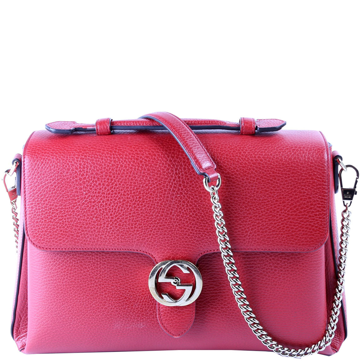 GCCI  Large Interlocking GG Shoulder Bag Red