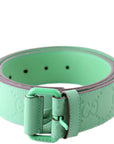GCCI  Jumbo GG Rubber Effect Leather Belt Size / Green