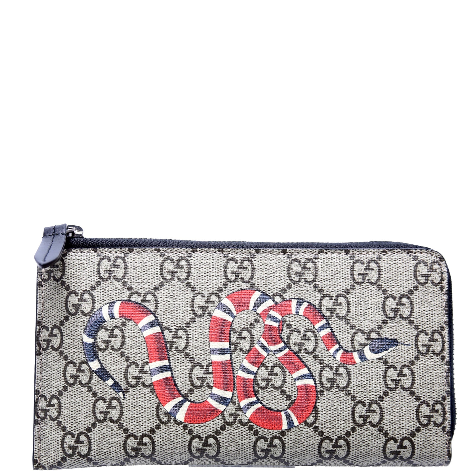 GCCI  GG Supreme Kingsnake L-Zip Wallet Black
