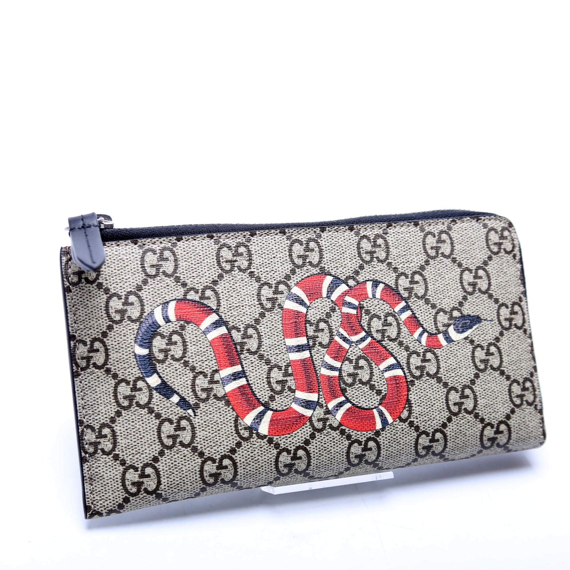 GCCI  GG Supreme Kingsnake L-Zip Wallet Black