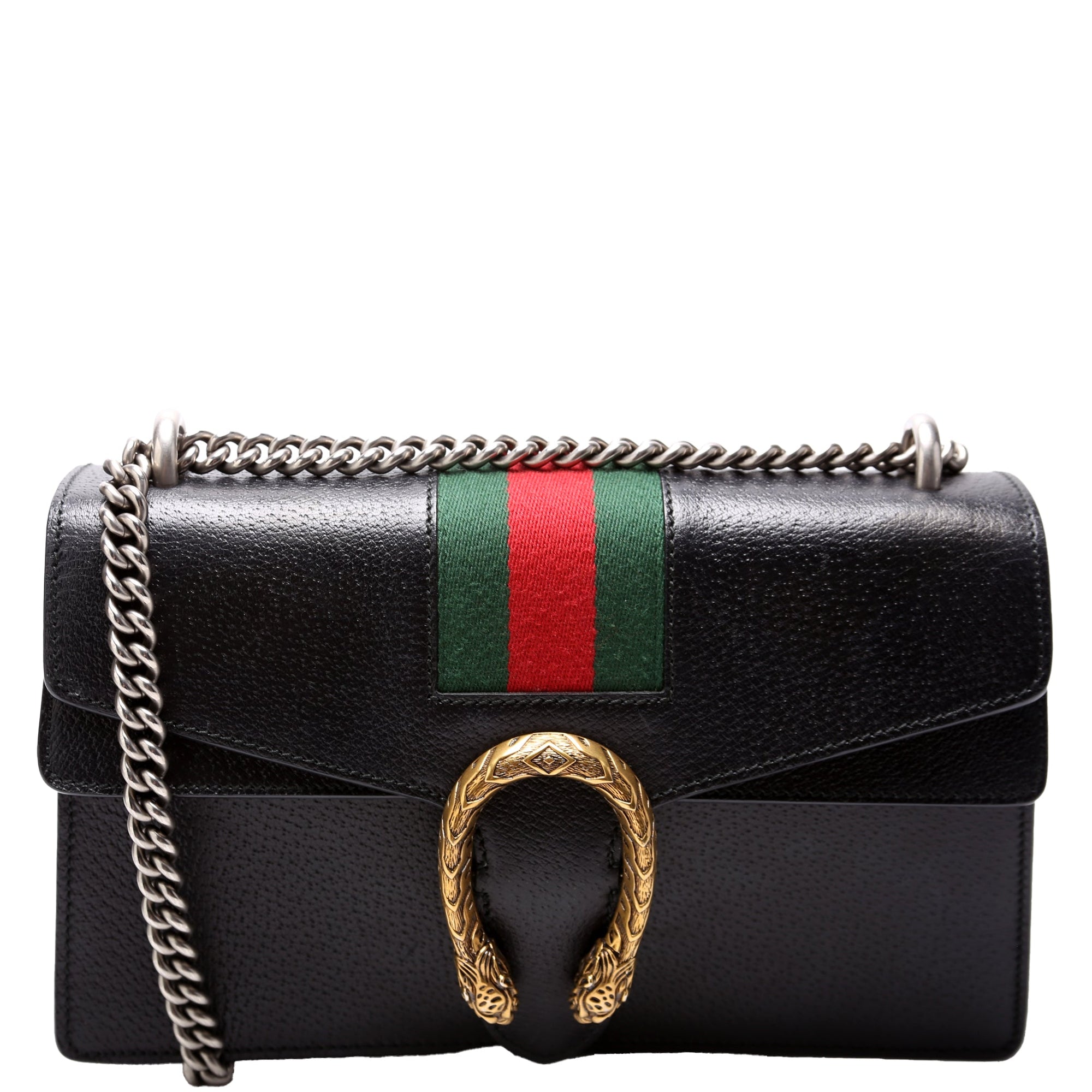 GCCI  Dionysus Leather Shoulder Small Black