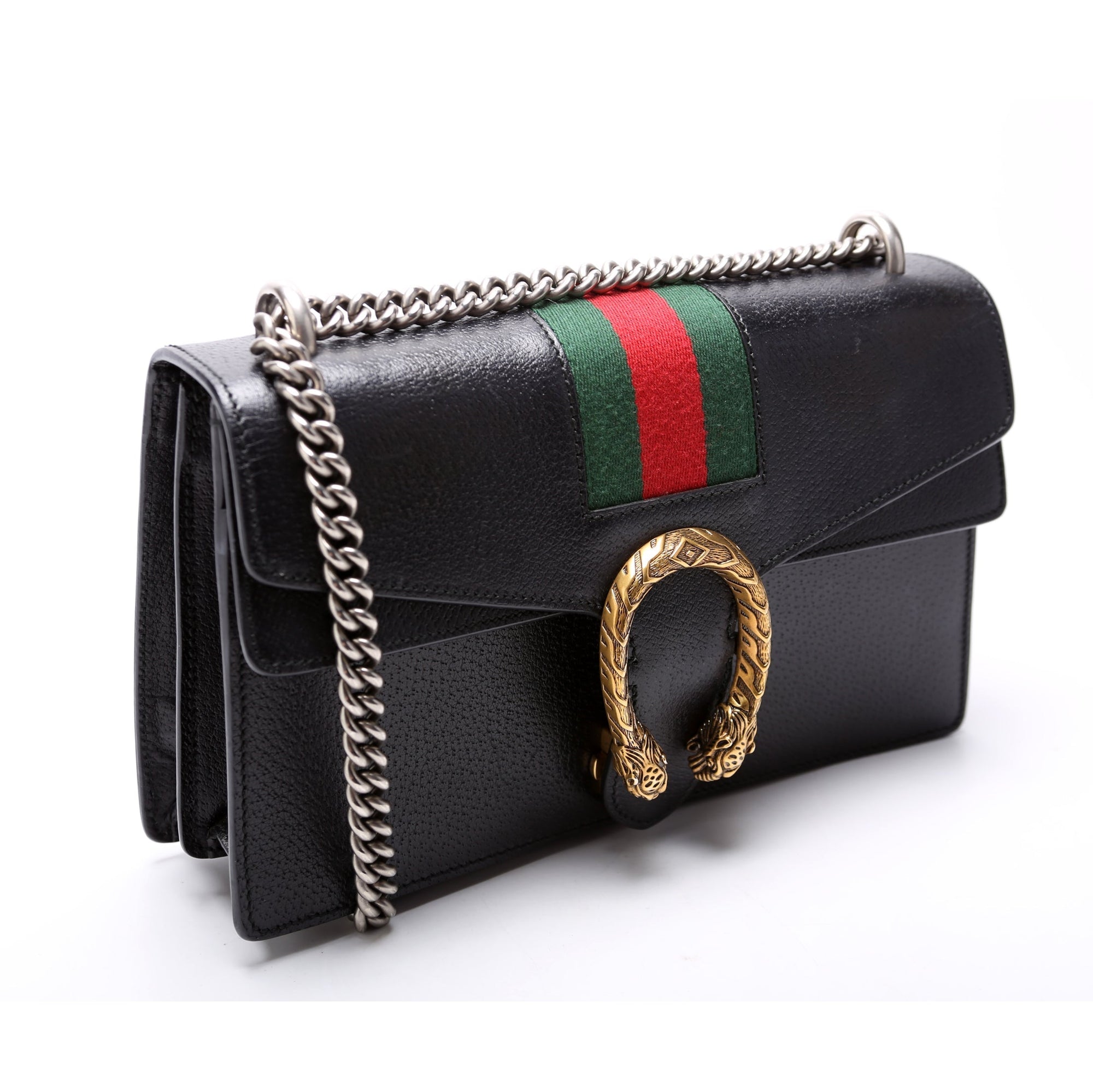 GCCI  Dionysus Leather Shoulder Small Black