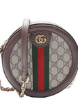 GCCI  Ophidia GG Supreme Round Small Crossbody Brown