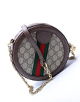 GCCI  Ophidia GG Supreme Round Small Crossbody Brown