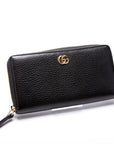 GCCI  GG Leather Zip Around Wallet Black