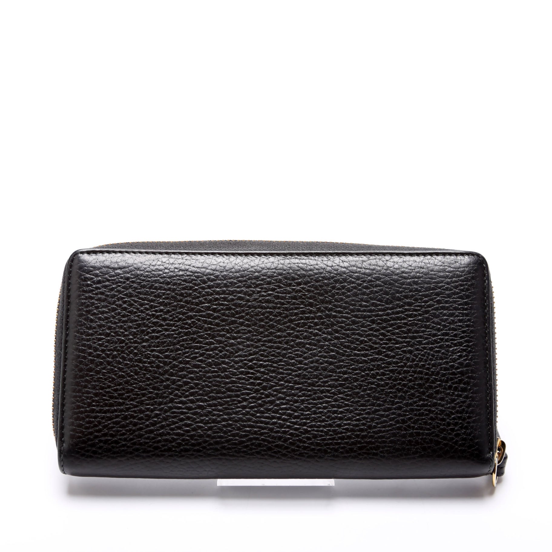 GCCI  GG Leather Zip Around Wallet Black