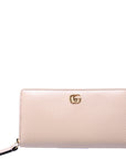 GCCI  GG Leather Zip Around Wallet Beige