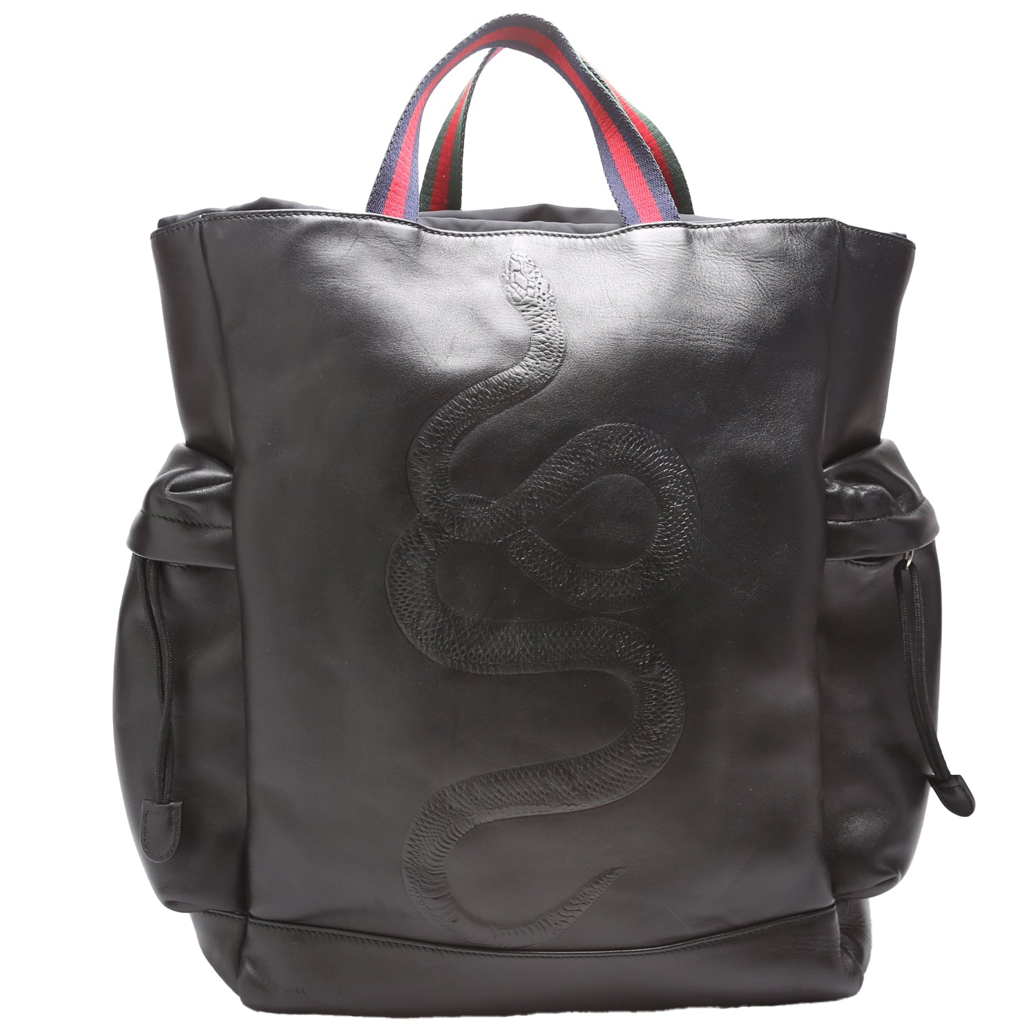 GCCI  King Snake Leather Drawstring Backpack