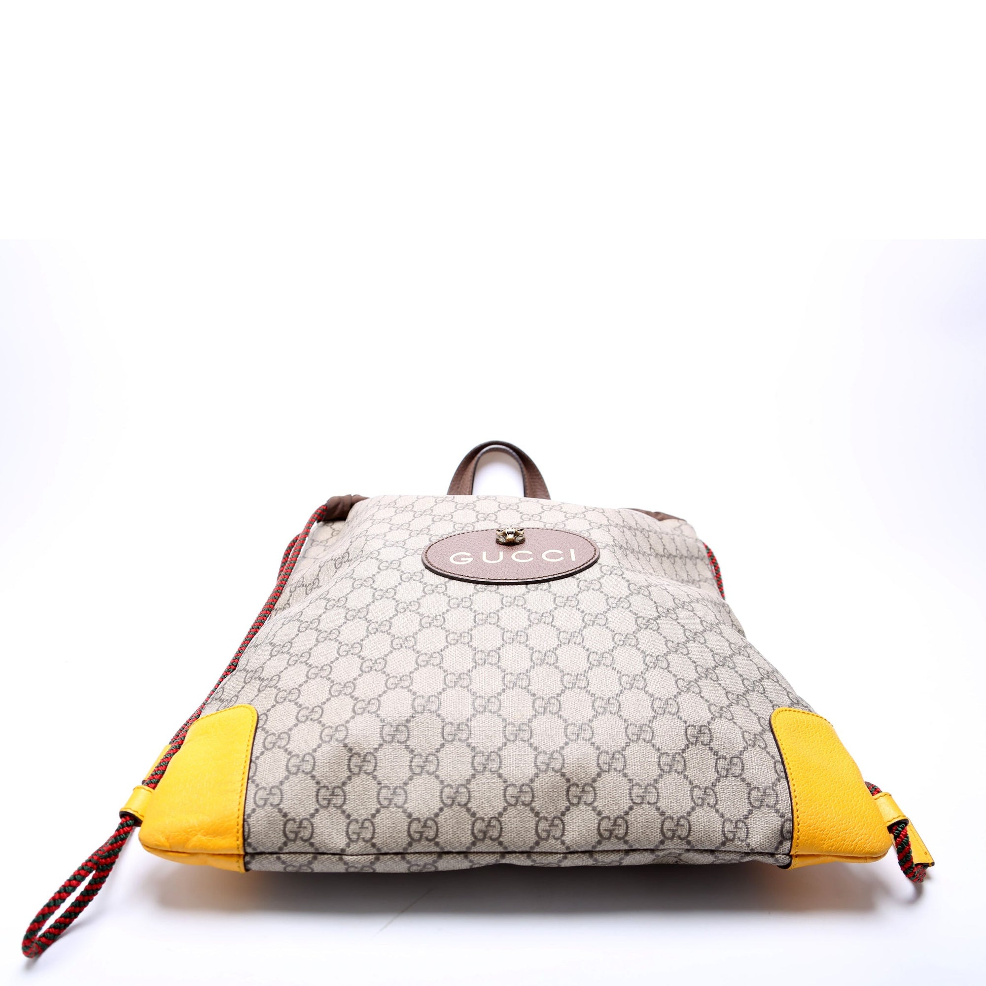 GCCI  Neo Vintage Drawstring Backpack Brown