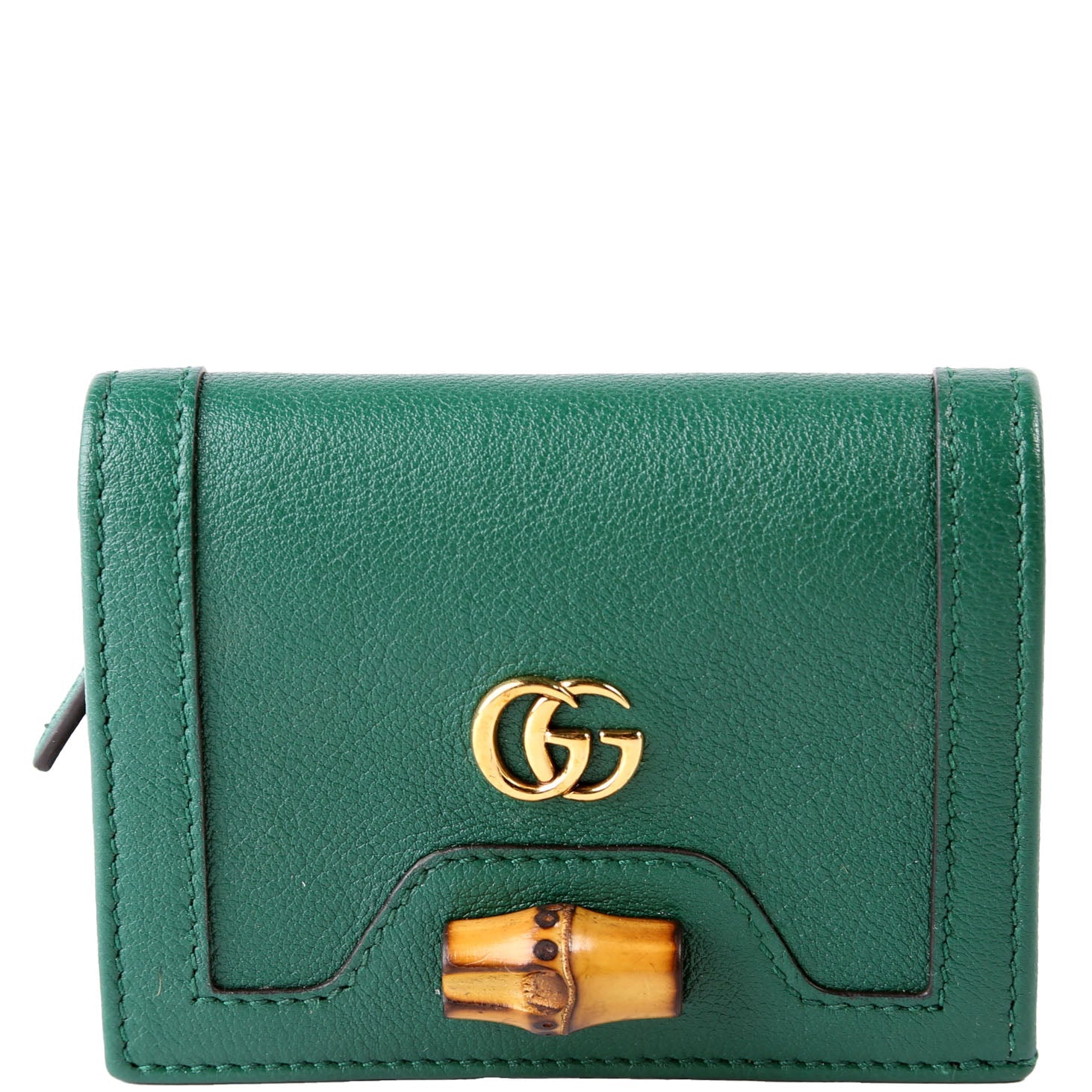 GCCI  Diana Card Case Wallet Green