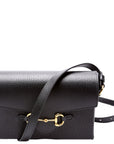 GCCI  Horsebit  Calfskin Shoulder Bag Black
