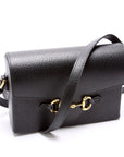 GCCI  Horsebit  Calfskin Shoulder Bag Black