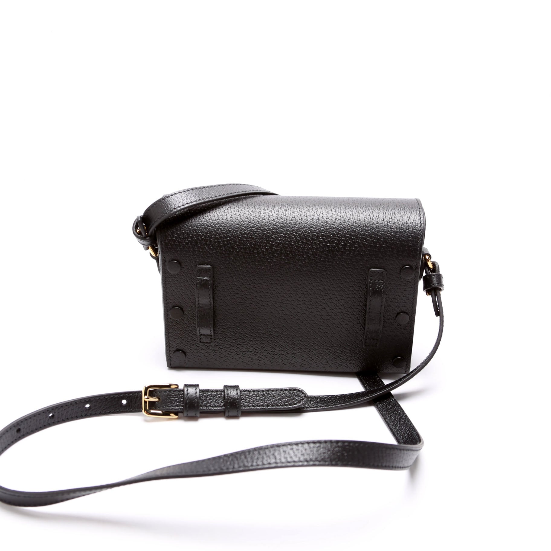 GCCI  Horsebit  Calfskin Shoulder Bag Black
