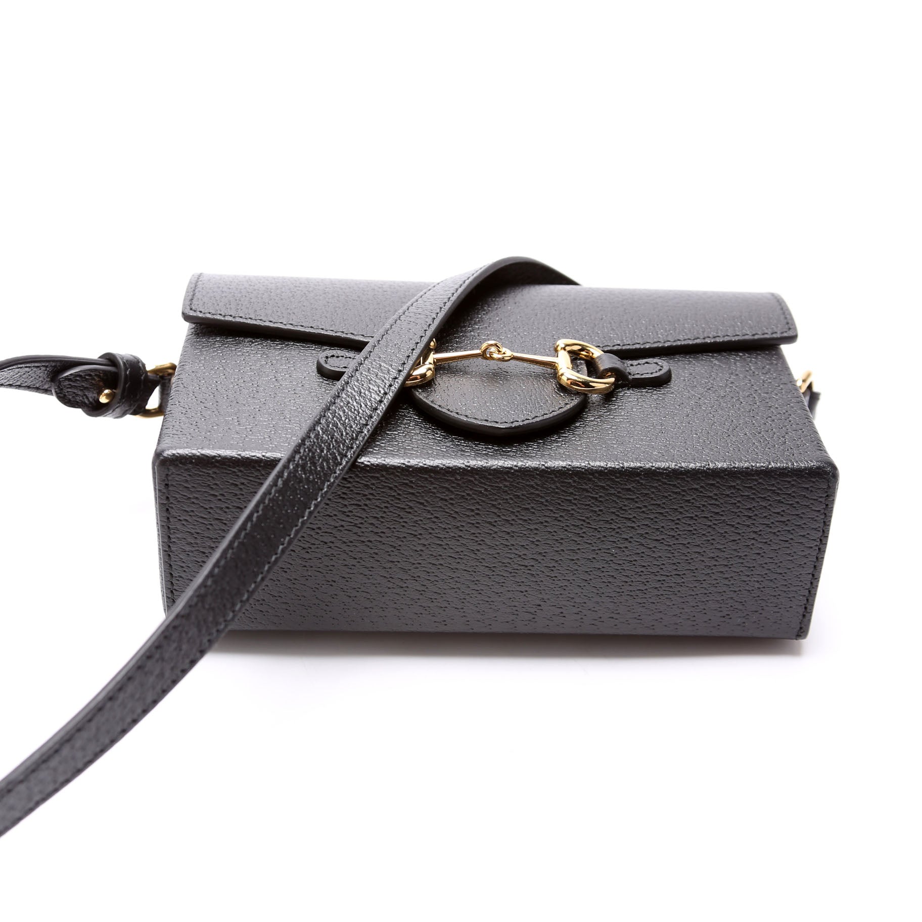 GCCI  Horsebit  Calfskin Shoulder Bag Black