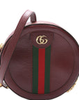 GCCI  Ophidia Leather Round Small Crossbody Burgundy