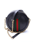GCCI  Ophidia Leather Round Small Crossbody Black