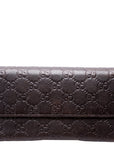 GCCI  GG Leather Trifold Long Wallet Brown