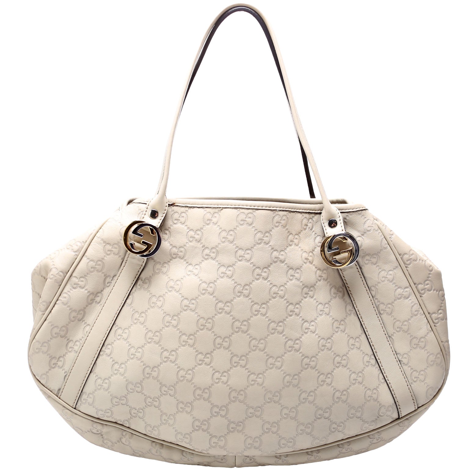 GCCI  GCCIssima GG Twins Medium Tote White