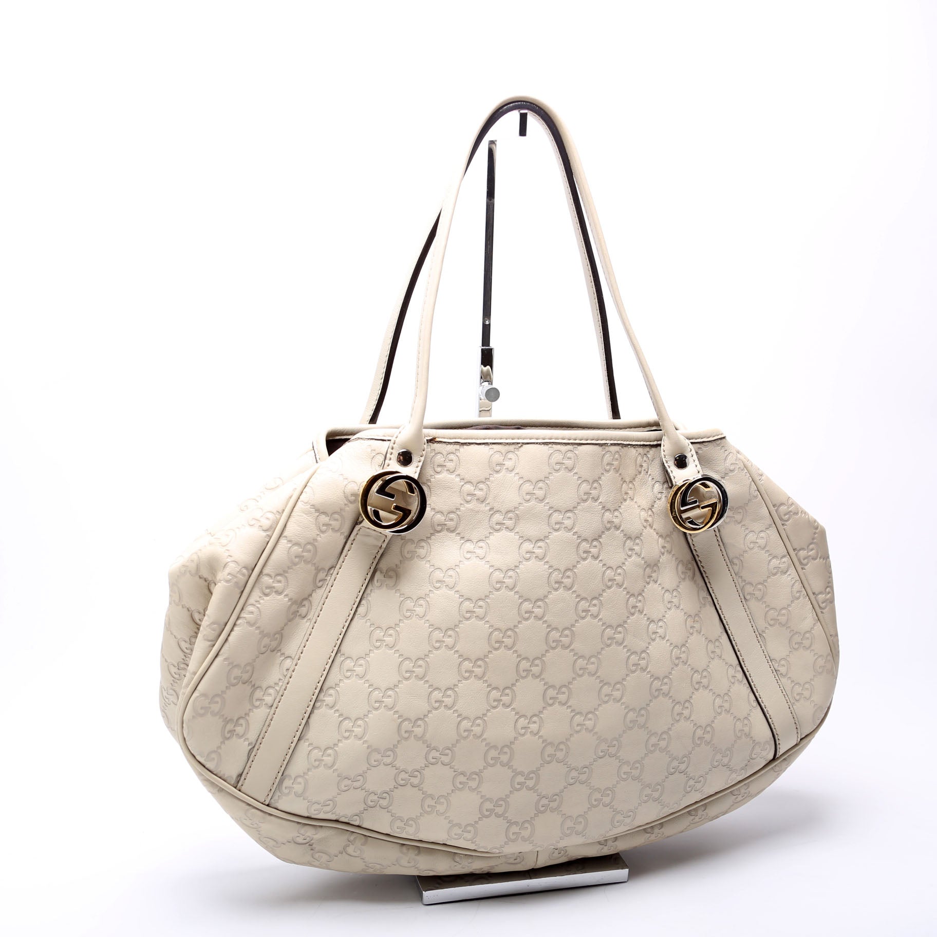 GCCI  GCCIssima GG Twins Medium Tote White