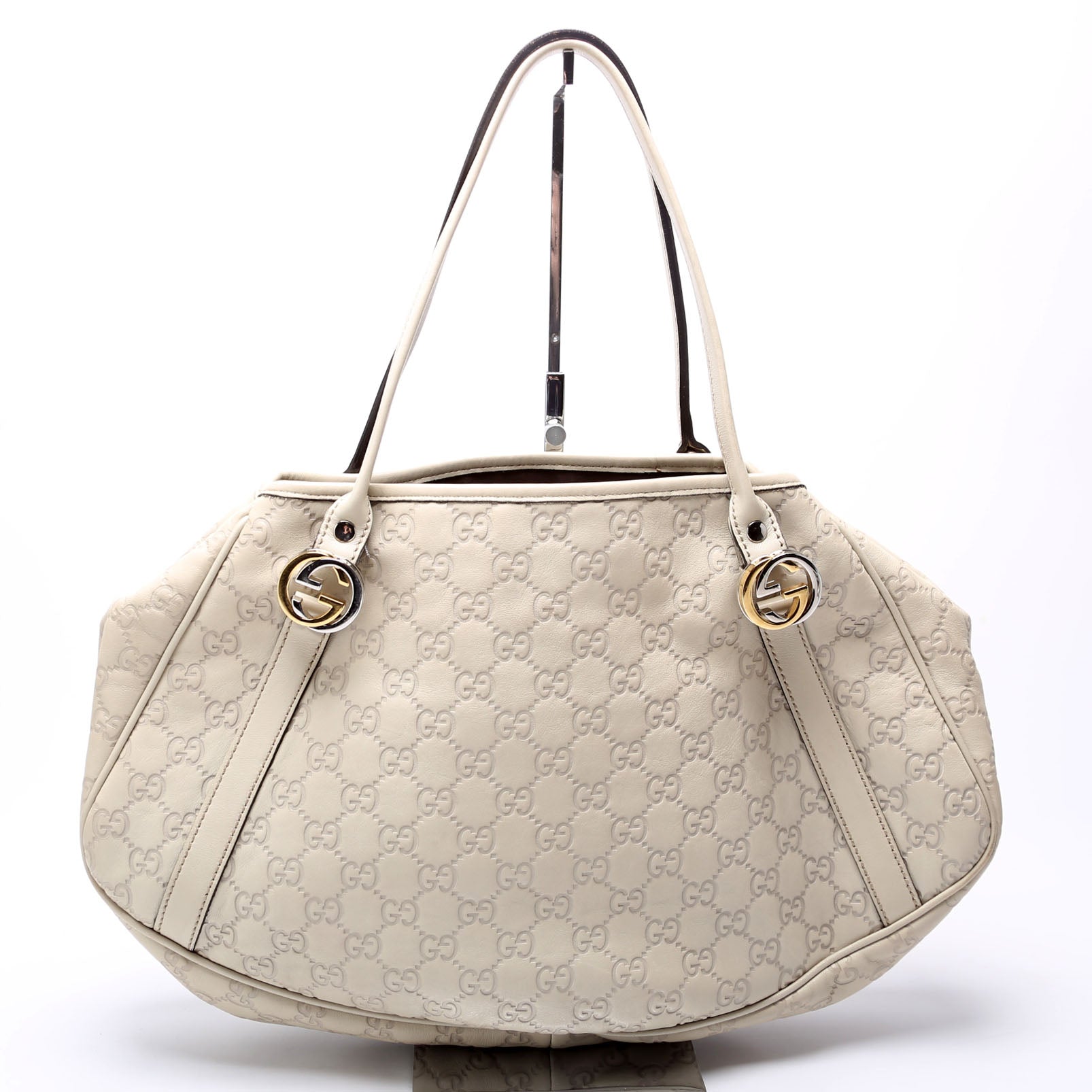 GCCI  GCCIssima GG Twins Medium Tote White