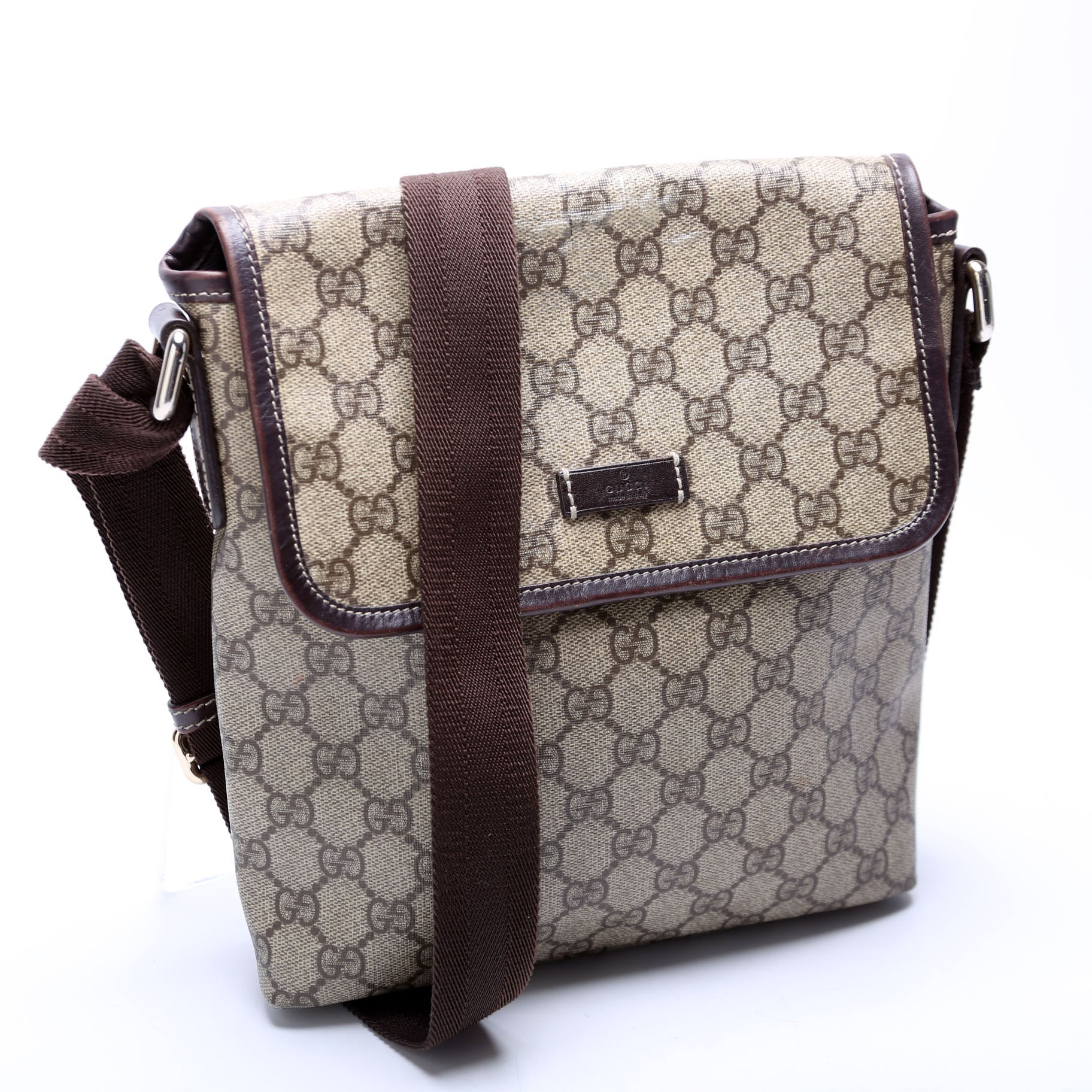 GCCI  GG Supreme Flap Messenger Brown