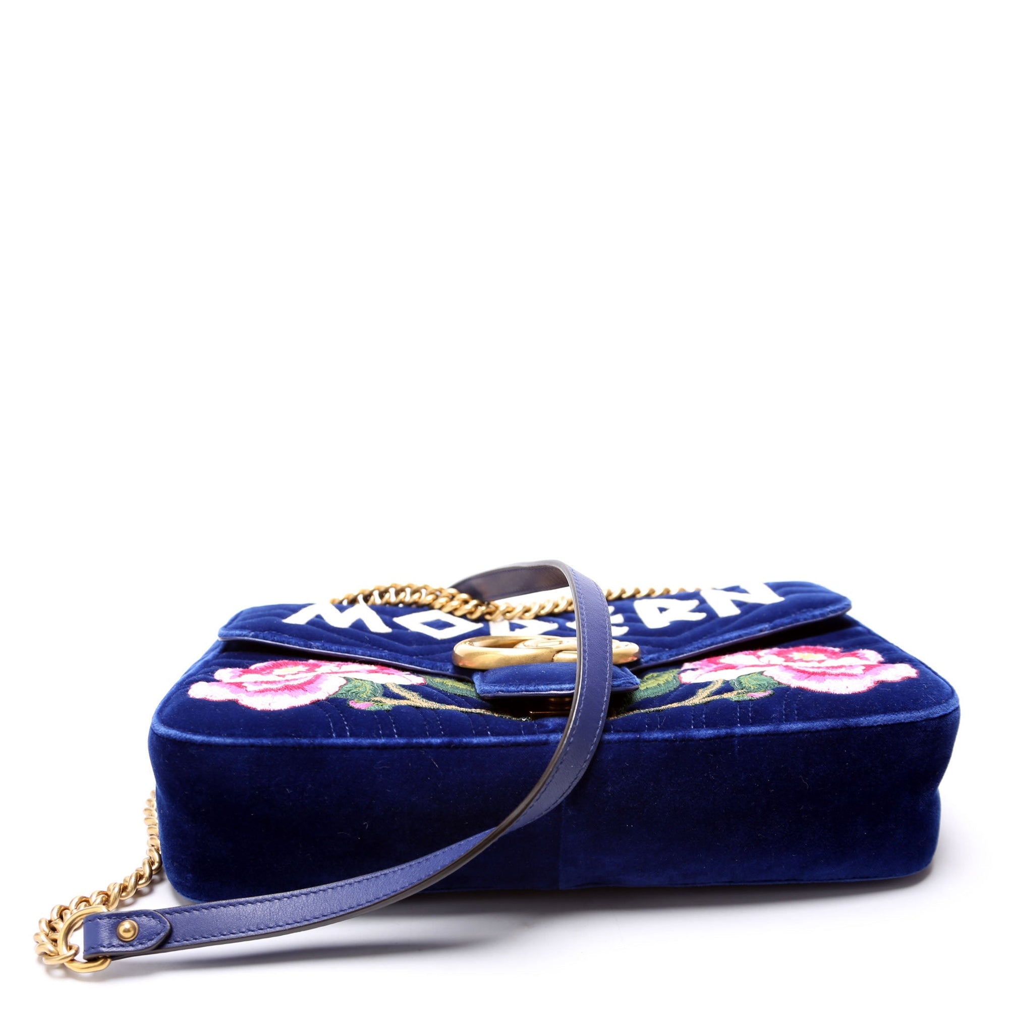 GCCI  Marmont Velvet Modern Medium Blue
